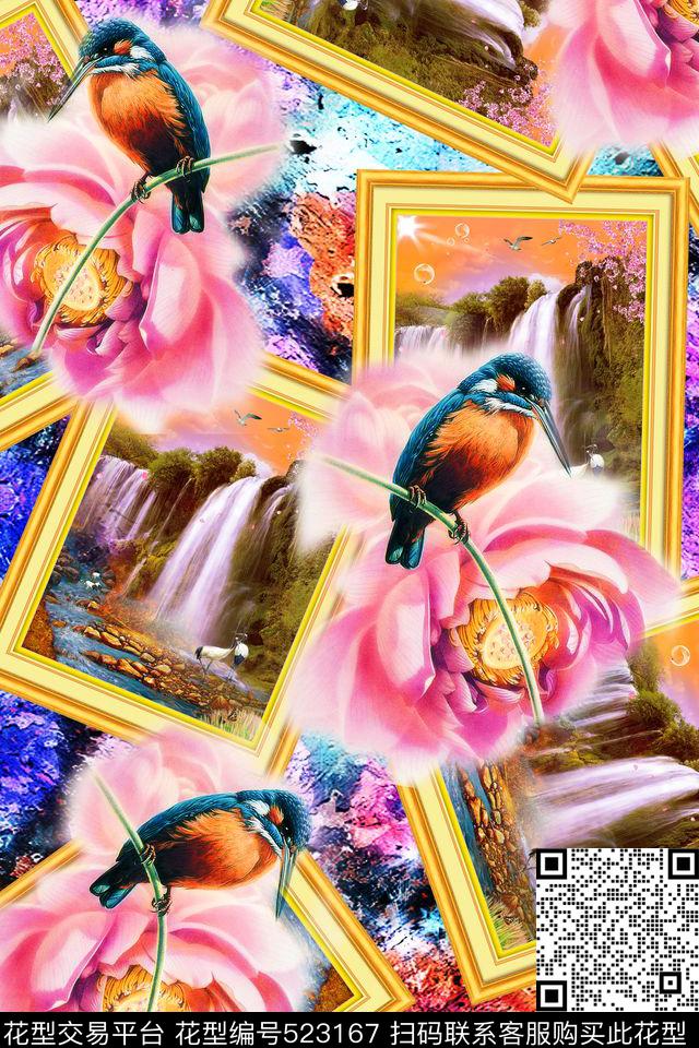 风景照片花卉纹理底数码印花华亿平台下载（图片编号: 523167） - 瓦栏（Walan）