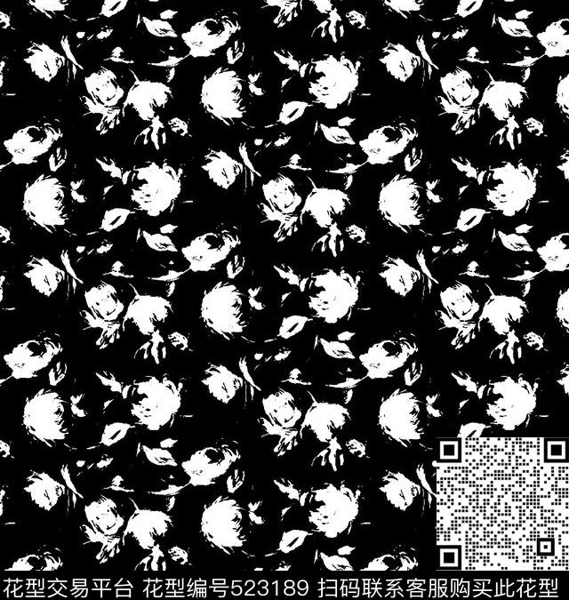 欧美印花小碎花黑白印花传统印花华亿平台下载（图片编号: 523189） - 瓦栏（Walan）