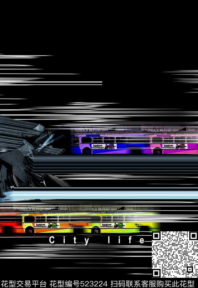 T恤卫衣数码印花潮流时尚抽象数码印花华亿平台下载（图片编号: 523224） - 瓦栏（Walan）