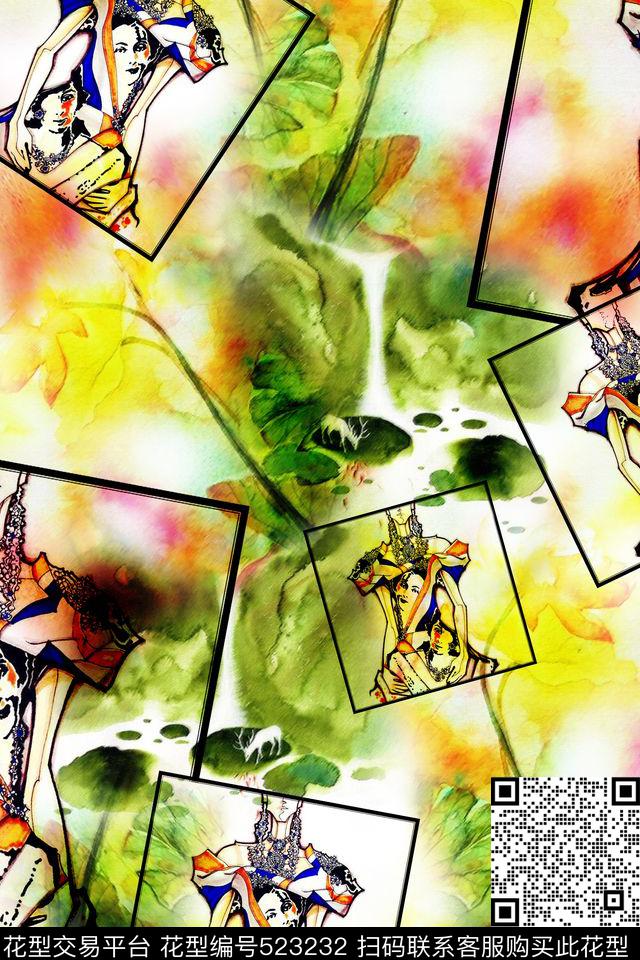 服装花纹流行数码印花华亿平台下载（图片编号: 523232） - 瓦栏（Walan）