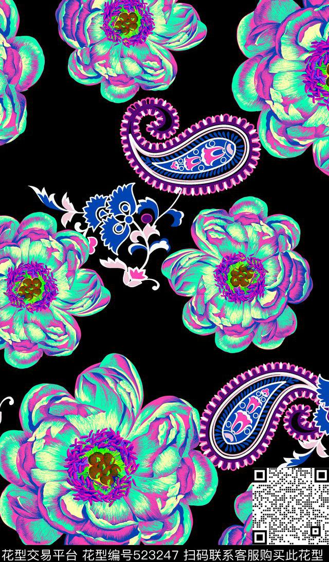 服装设计时尚大牌欧美风格数码印花数码印花华亿平台下载（图片编号: 523247） - 瓦栏（Walan）