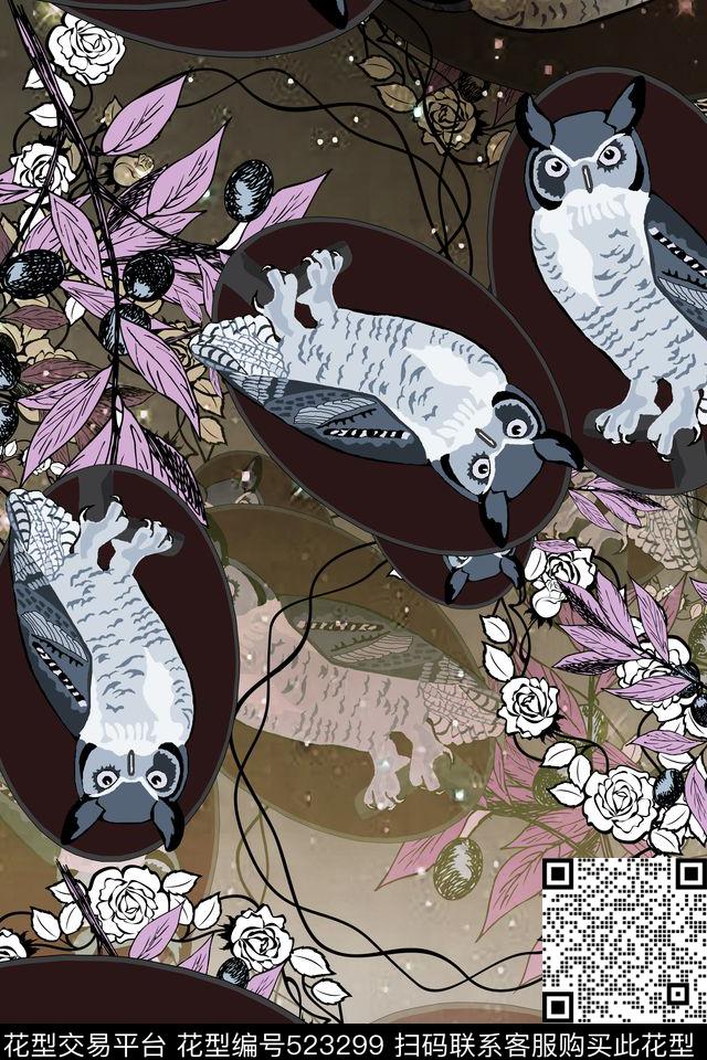 动物花卉女装传统印花华亿平台下载（图片编号: 523299） - 瓦栏（Walan）