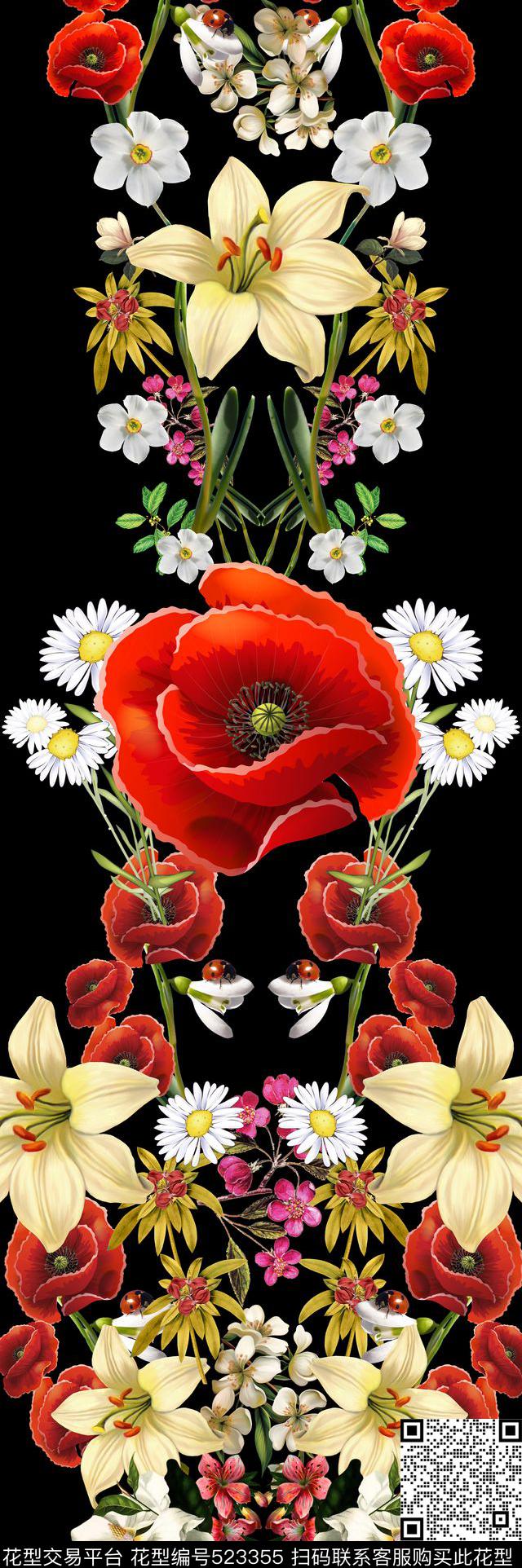 杜嘉班纳罂粟花6定位数码印花华亿平台下载（图片编号: 523355） - 瓦栏（Walan）