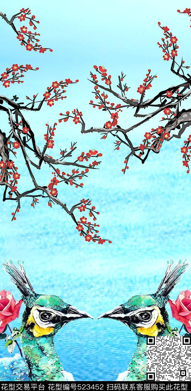 动物湖底花卉数码印花华亿平台下载（图片编号: 523452） - 瓦栏（Walan）