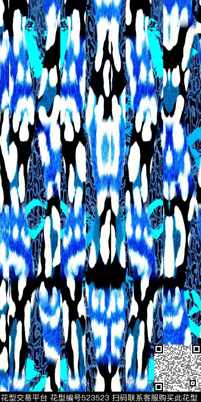 满版豹纹对称传统印花华亿平台下载（图片编号: 523523） - 瓦栏（Walan）