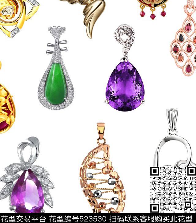 吊坠珠宝宝石数码印花华亿平台下载（图片编号: 523530） - 瓦栏（Walan）