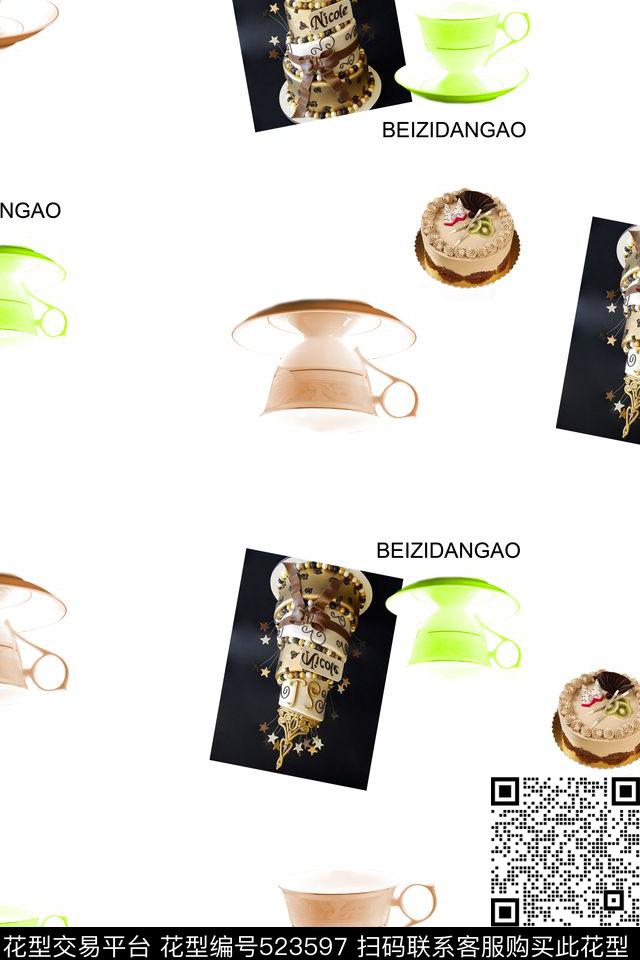 杯子桌布蛋糕数码印花华亿平台下载（图片编号: 523597） - 瓦栏（Walan）