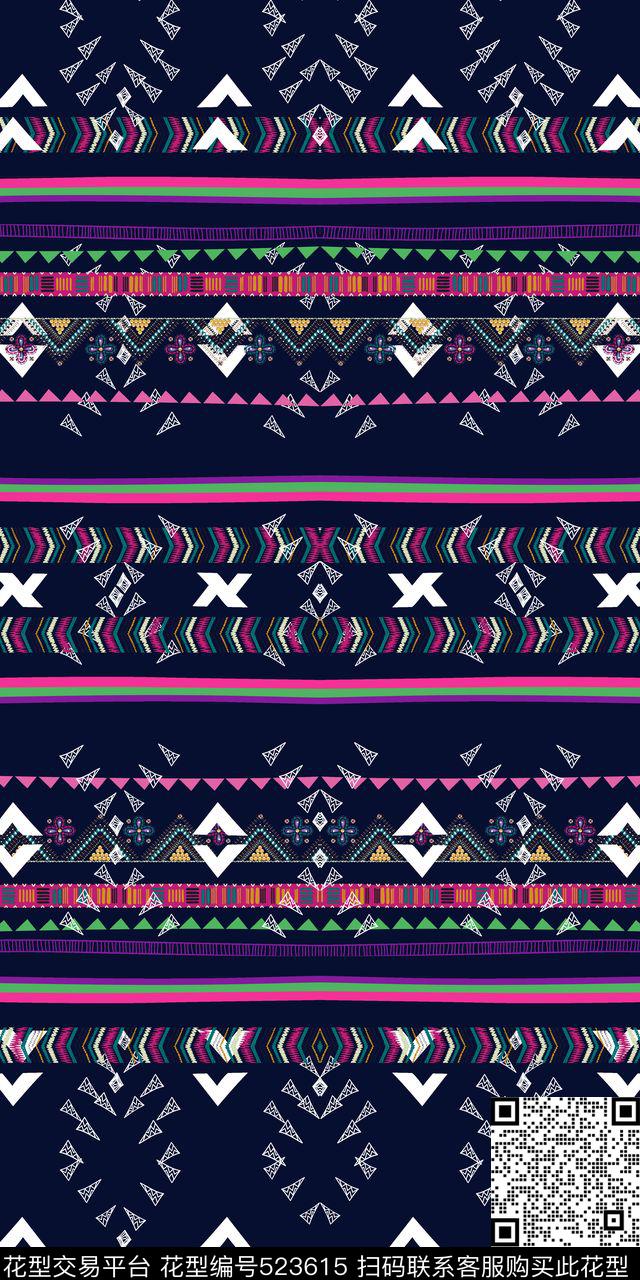 面料窗帘布数码印花民族风传统印花华亿平台下载（图片编号: 523615） - 瓦栏（Walan）