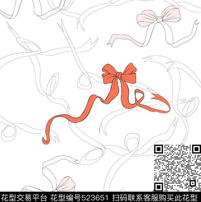 蝴蝶结卡通流行传统印花华亿平台下载（图片编号: 523651） - 瓦栏（Walan）