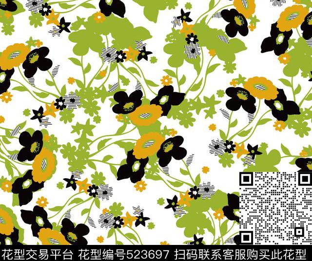 田园小花卉满版印花传统印花华亿平台下载（图片编号: 523697） - 瓦栏（Walan）