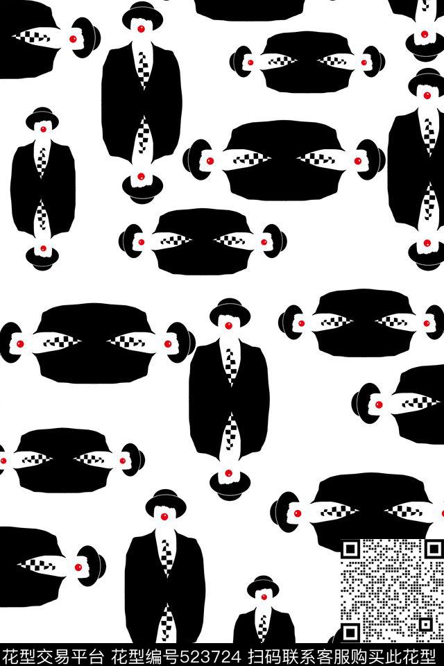 趣味小丑人物传统华亿平台传统印花华亿平台下载（图片编号: 523724） - 瓦栏（Walan）