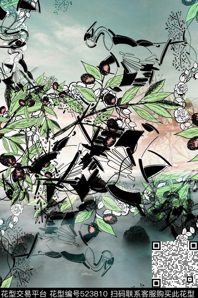 衬衣连衣裙家纺田园风艺术性高清风景数码印花华亿平台下载（图片编号: 523810） - 瓦栏（Walan）