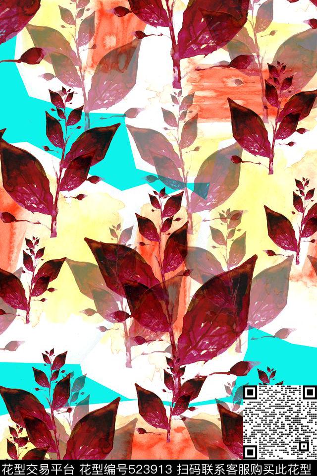 休闲植物热带风景数码印花华亿平台下载（图片编号: 523913） - 瓦栏（Walan）