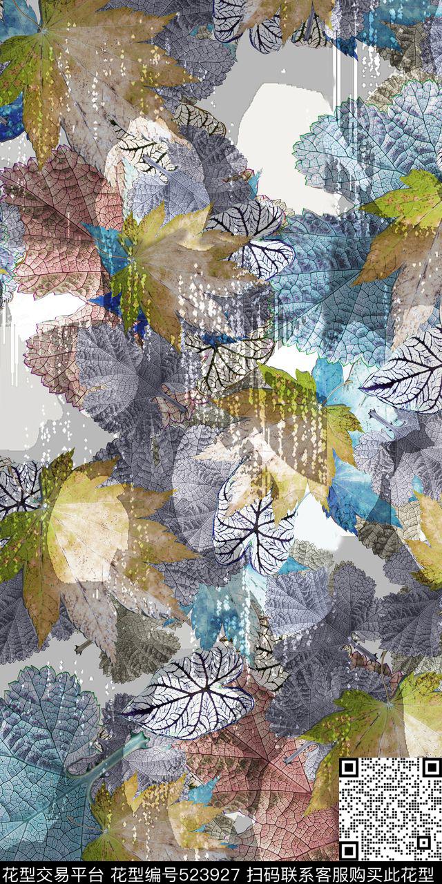 树木森林树叶枫叶树叶网状纹数码印花华亿平台下载（图片编号: 523927） - 瓦栏（Walan）