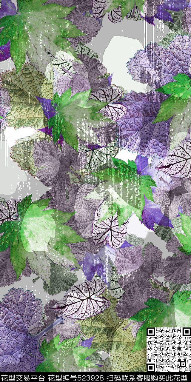 树木森林树叶枫叶树叶网状纹数码印花华亿平台下载（图片编号: 523928） - 瓦栏（Walan）