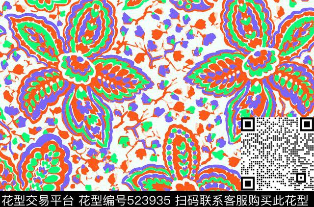 微笑火腿花微笑花微笑星星传统印花华亿平台下载（图片编号: 523935） - 瓦栏（Walan）