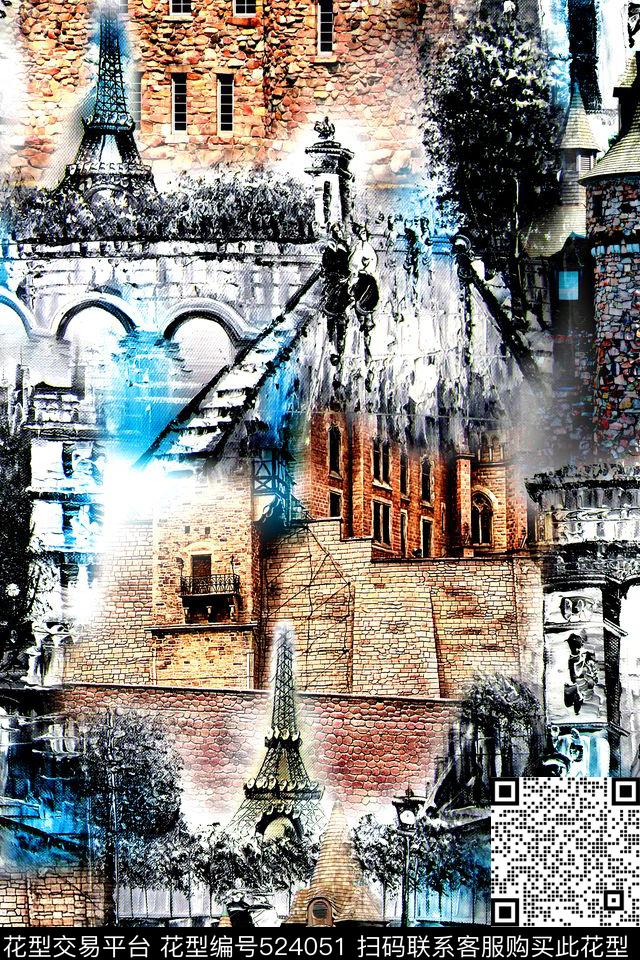 时尚墙壁建筑数码印花华亿平台下载（图片编号: 524051） - 瓦栏（Walan）