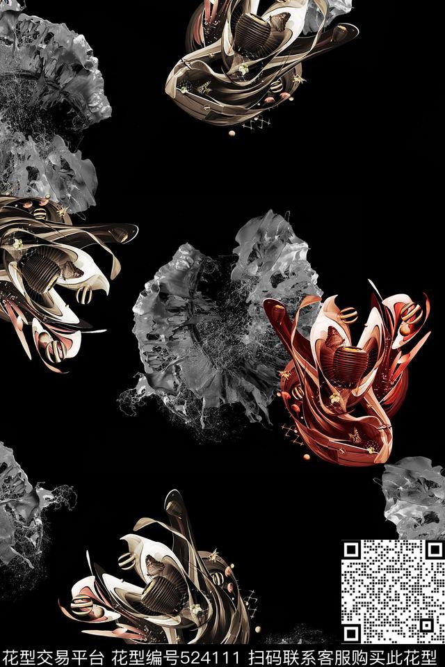 数码印花服装设计时尚大牌欧美风格数码印花华亿平台下载（图片编号: 524111） - 瓦栏（Walan）