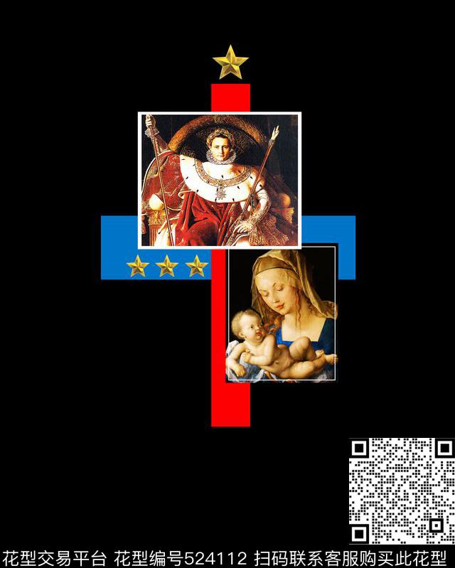 传统印花流行时尚欧美油画传统印花华亿平台下载（图片编号: 524112） - 瓦栏（Walan）