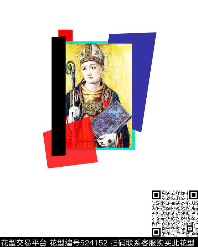 流行时尚欧美油画拼图定位花传统印花华亿平台下载（图片编号: 524152） - 瓦栏（Walan）