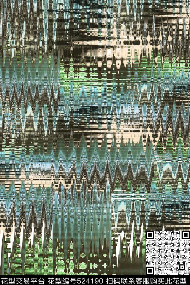 波浪抽象民族风传统印花华亿平台下载（图片编号: 524190） - 瓦栏（Walan）