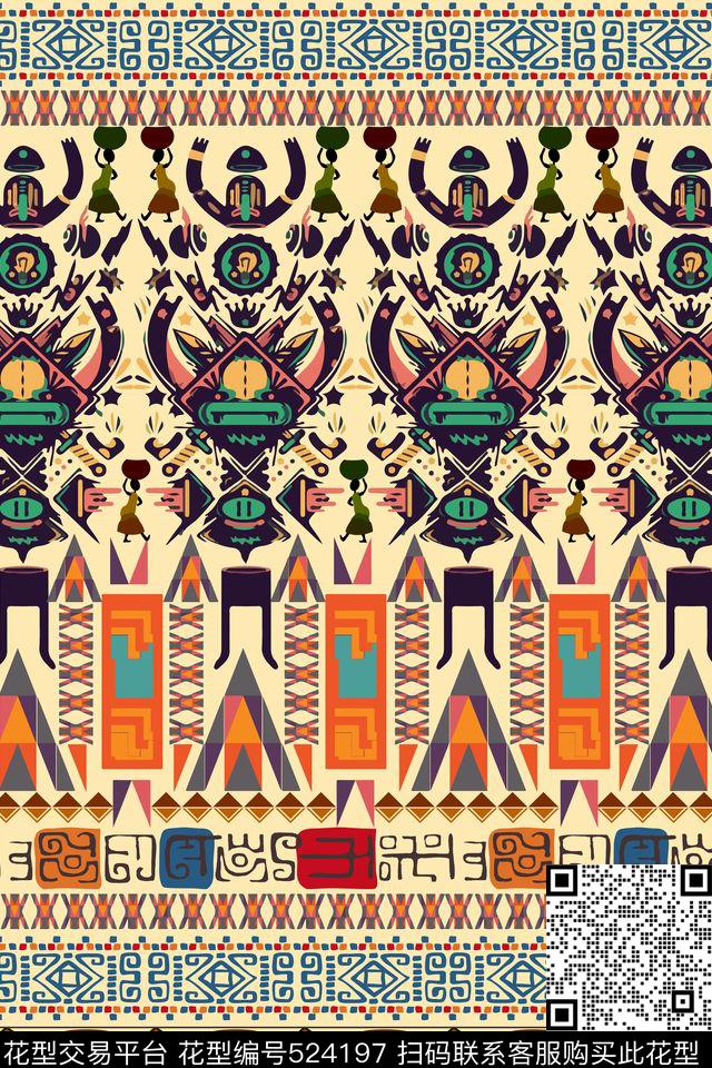 MAX-定位欧美民族风土耳其民族几何异域风情传统印花华亿平台下载（图片编号: 524197） - 瓦栏（Walan）