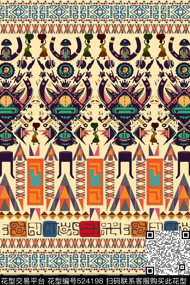 MAX-定位欧美民族风土耳其民族几何异域风情传统印花华亿平台下载（图片编号: 524198） - 瓦栏（Walan）
