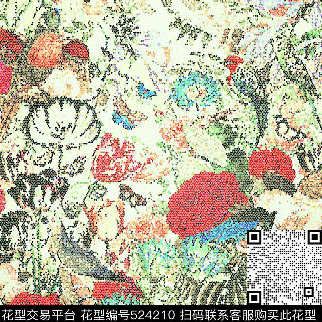 花鸟动物几何华亿平台热带风情数码印花华亿平台下载（图片编号: 524210） - 瓦栏（Walan）