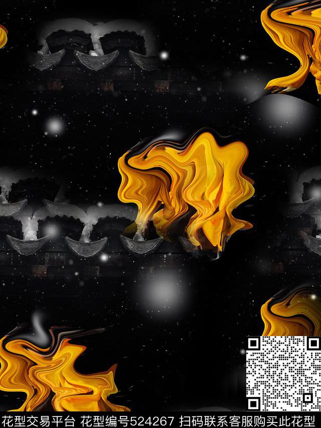 潮流抽象光影数码印花华亿平台下载（图片编号: 524267） - 瓦栏（Walan）