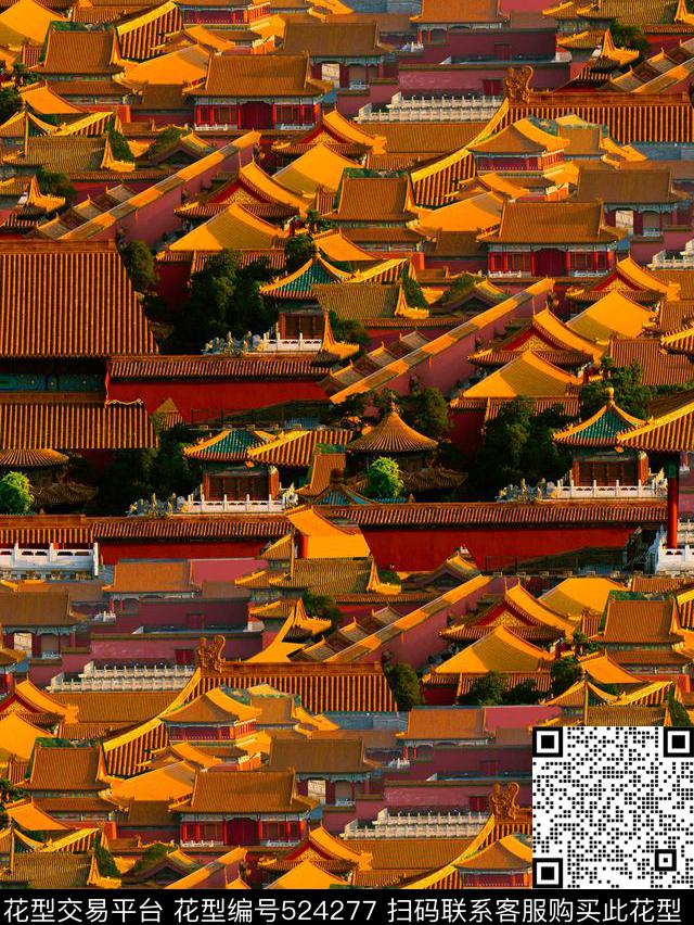潮流复古故宫数码印花华亿平台下载（图片编号: 524277） - 瓦栏（Walan）