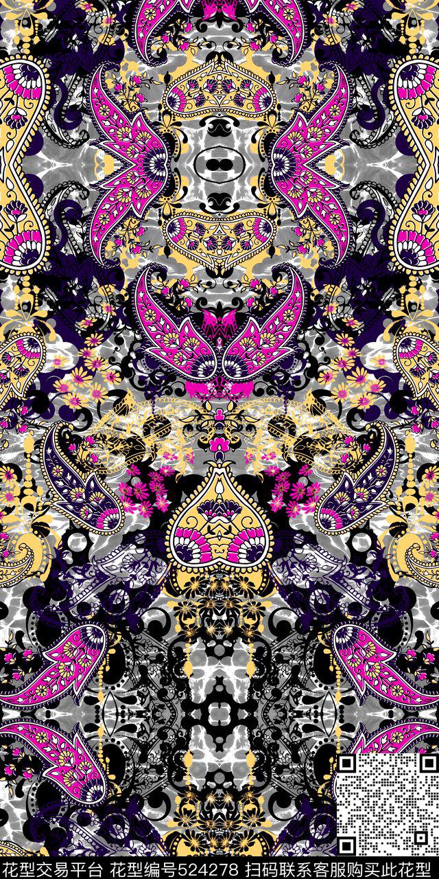 民族风面料沙发布面料家纺传统印花华亿平台下载（图片编号: 524278） - 瓦栏（Walan）