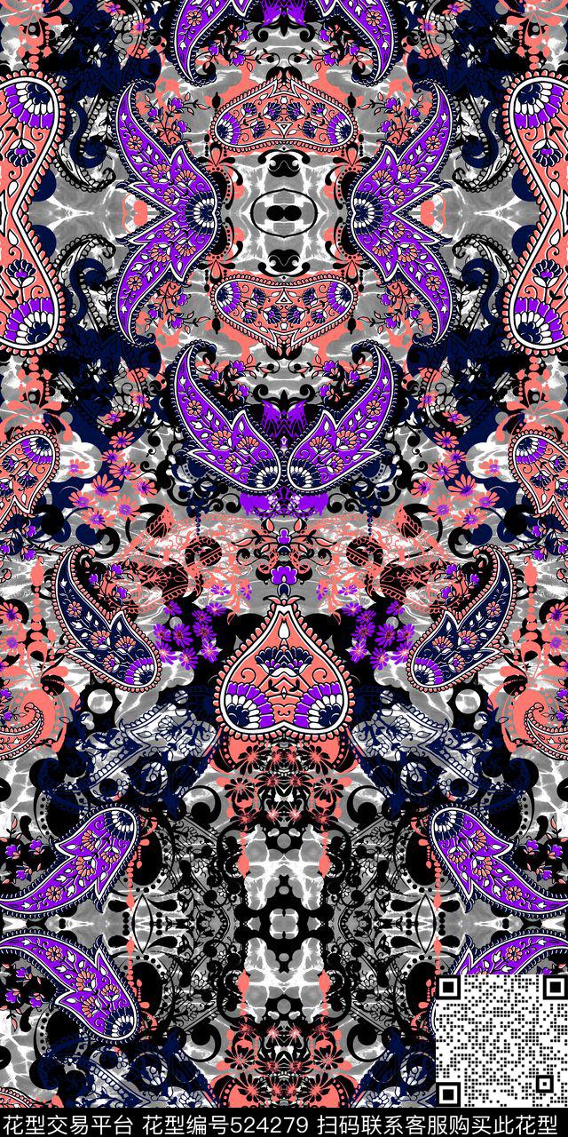 民族风面料沙发布面料家纺传统印花华亿平台下载（图片编号: 524279） - 瓦栏（Walan）