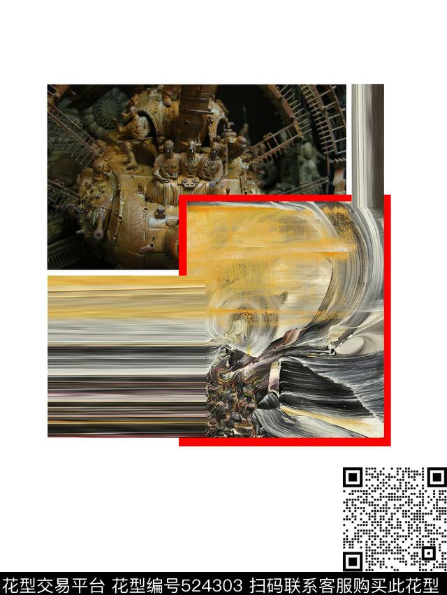 t恤华亿平台潮流复古数码印花华亿平台下载（图片编号: 524303） - 瓦栏（Walan）