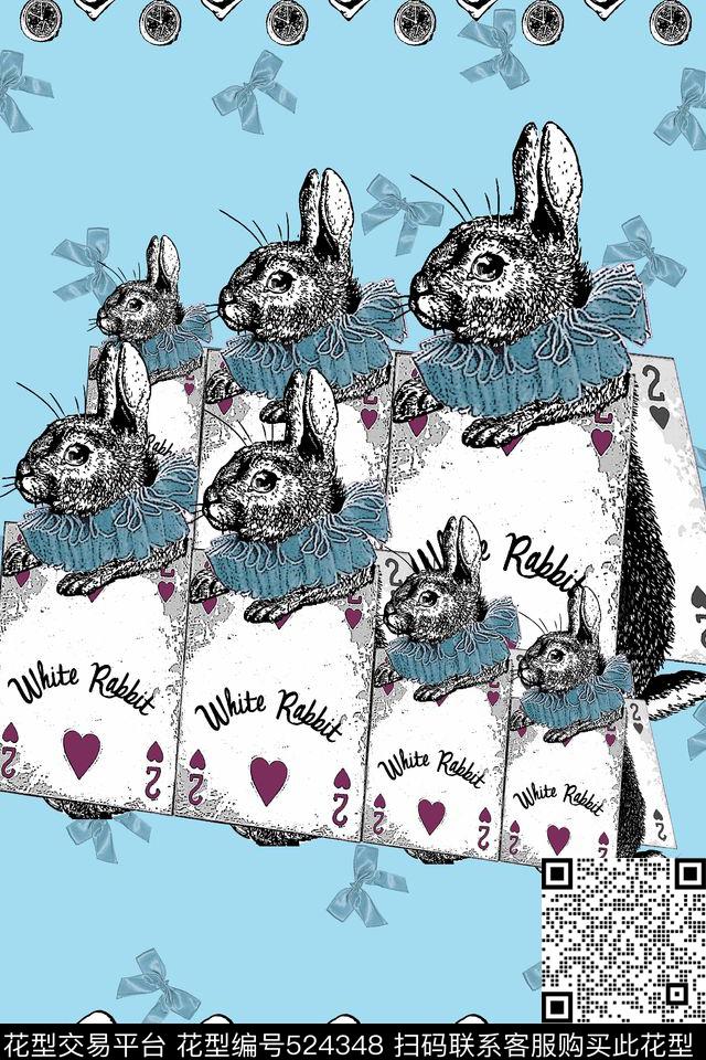 定位流行时尚兔子传统印花华亿平台下载（图片编号: 524348） - 瓦栏（Walan）
