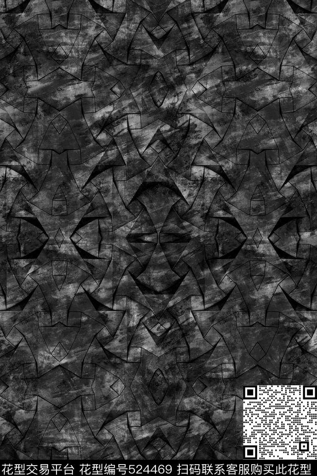 衬衫抽象肌理纹理数码印花华亿平台下载（图片编号: 524469） - 瓦栏（Walan）