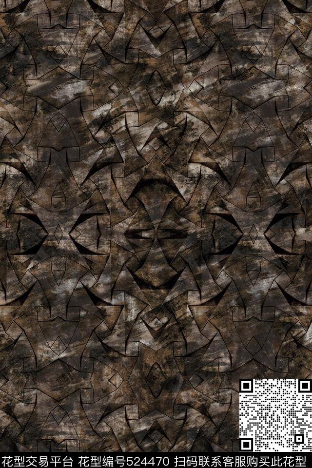 衬衫抽象肌理纹理数码印花华亿平台下载（图片编号: 524470） - 瓦栏（Walan）