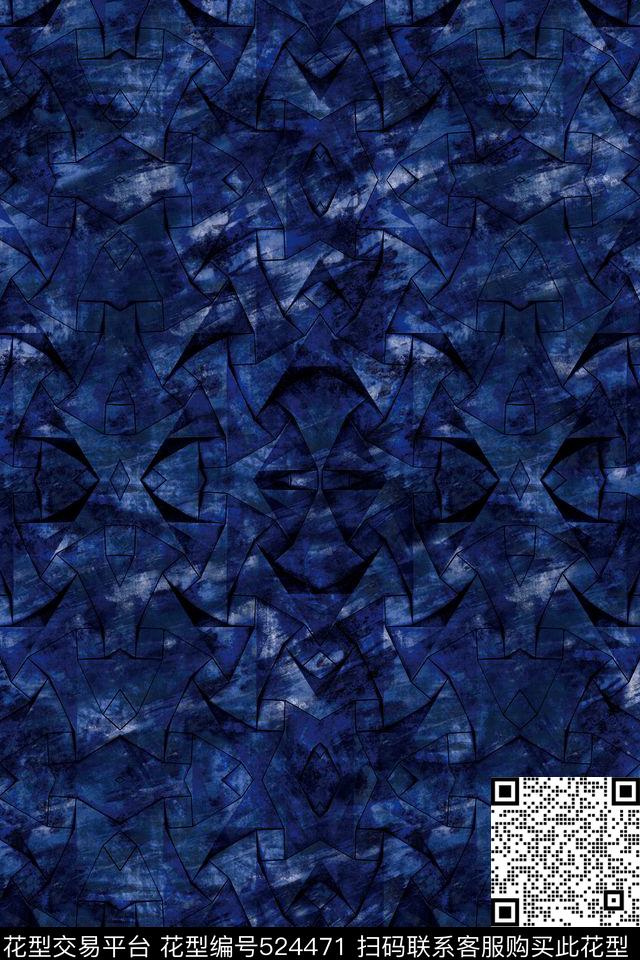 衬衫抽象肌理纹理数码印花华亿平台下载（图片编号: 524471） - 瓦栏（Walan）