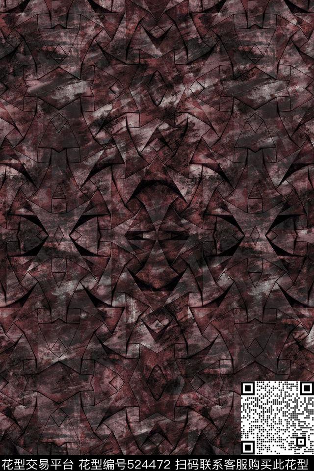 衬衫抽象肌理纹理数码印花华亿平台下载（图片编号: 524472） - 瓦栏（Walan）