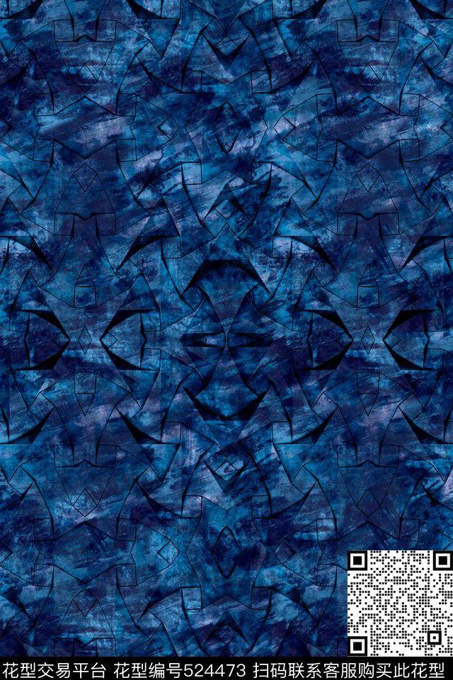 衬衫抽象肌理纹理数码印花华亿平台下载（图片编号: 524473） - 瓦栏（Walan）