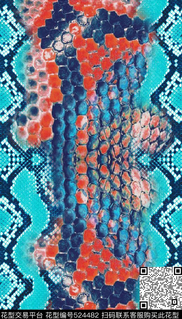 女装四方连续动物皮纹数码印花华亿平台下载（图片编号: 524482） - 瓦栏（Walan）