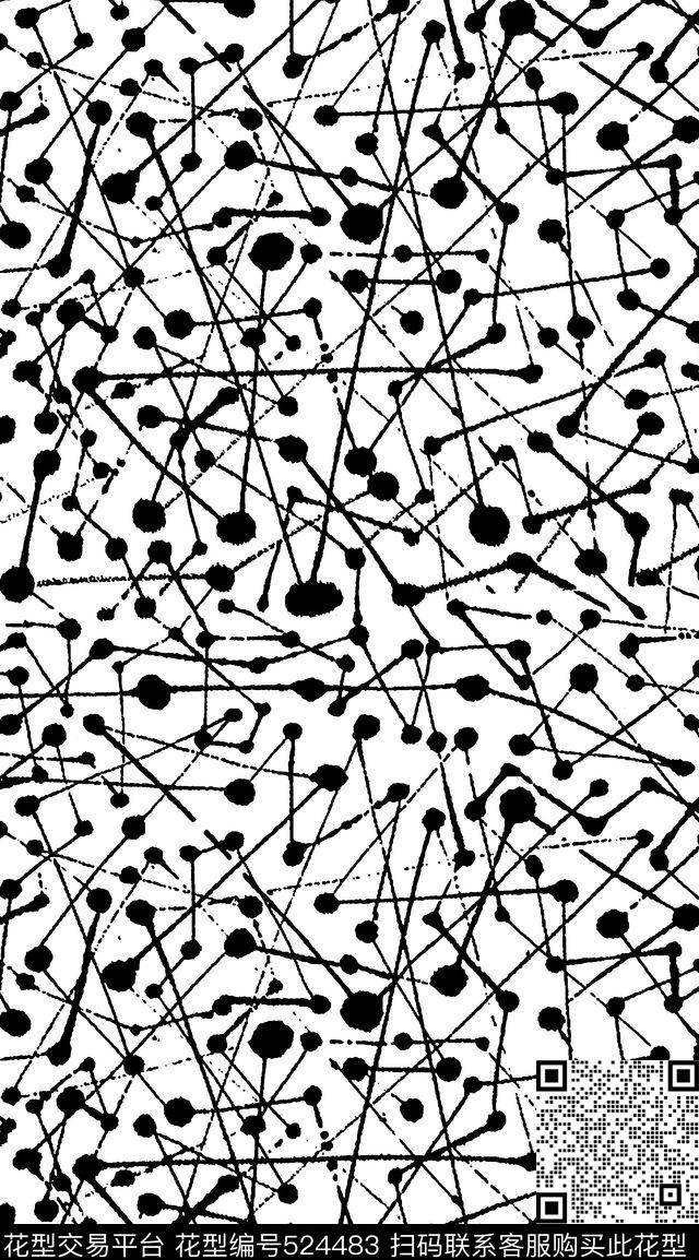 波点点墨迹传统印花华亿平台下载（图片编号: 524483） - 瓦栏（Walan）