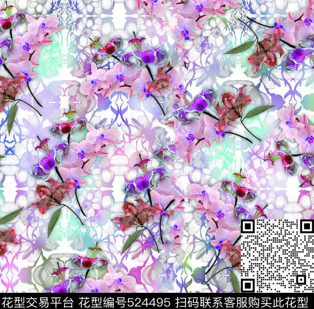 欧美时尚潮流数码印花华亿平台下载（图片编号: 524495） - 瓦栏（Walan）