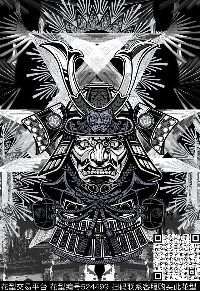 潮流时尚定位男装抽象数码印花数码印花华亿平台下载（图片编号: 524499） - 瓦栏（Walan）