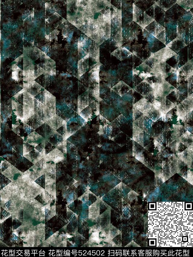 衬衫抽象肌理纹理数码印花华亿平台下载（图片编号: 524502） - 瓦栏（Walan）