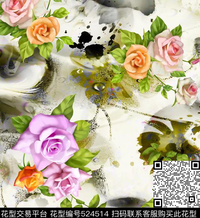 花数码印花华亿平台下载（图片编号: 524514） - 瓦栏（Walan）