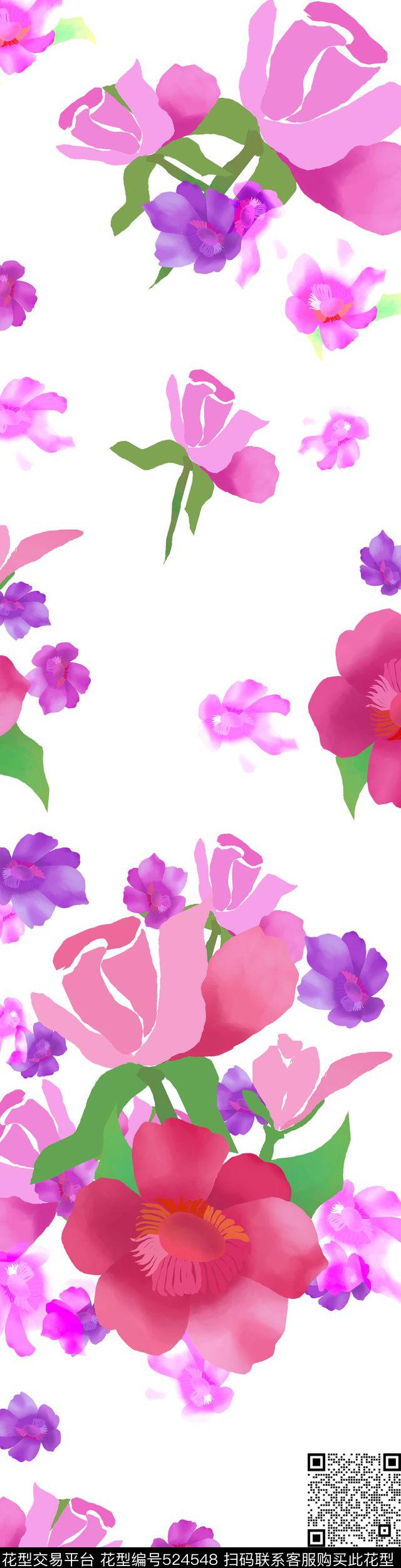 田园元素花卉数码印花华亿平台下载（图片编号: 524548） - 瓦栏（Walan）