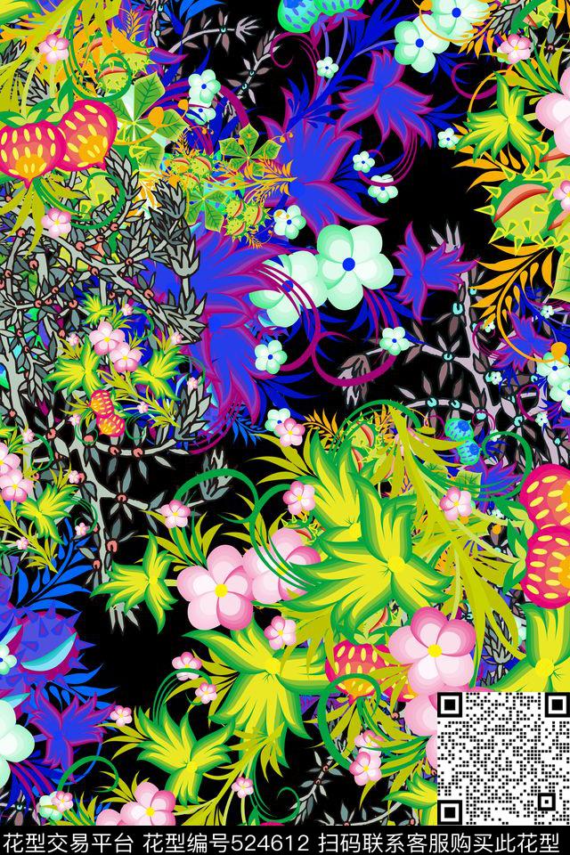 民族风花卉女装传统印花华亿平台下载（图片编号: 524612） - 瓦栏（Walan）