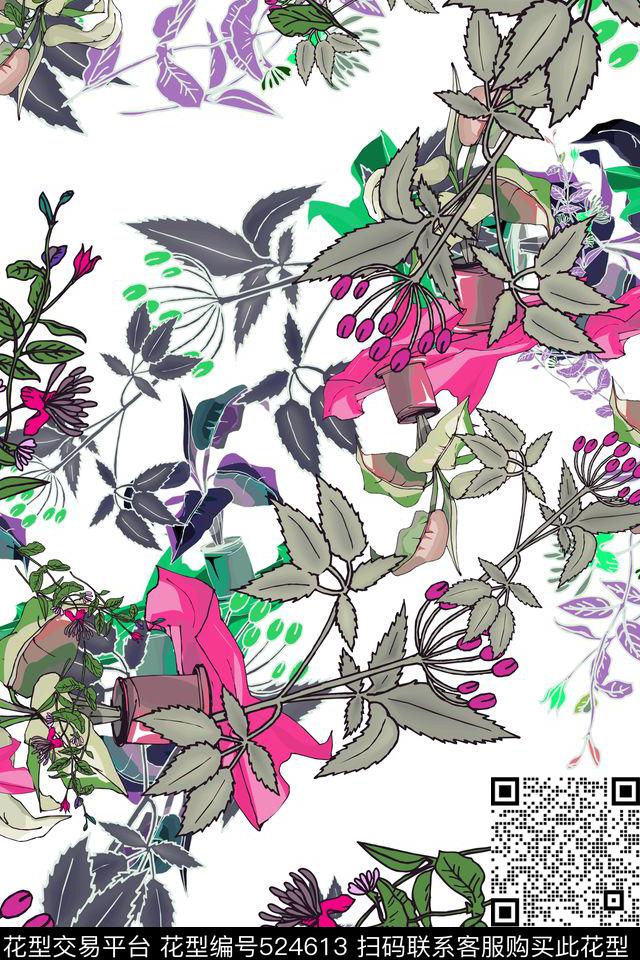 花卉民族风女装传统印花华亿平台下载（图片编号: 524613） - 瓦栏（Walan）