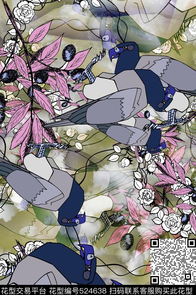 复古休闲怀旧浪漫时尚小清新花卉数码印花华亿平台下载（图片编号: 524638） - 瓦栏（Walan）