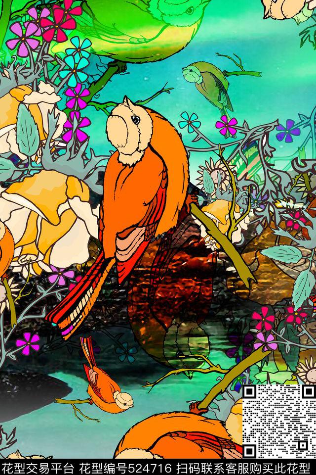 浪漫时尚复古休闲怀旧长巾围巾数码印花华亿平台下载（图片编号: 524716） - 瓦栏（Walan）